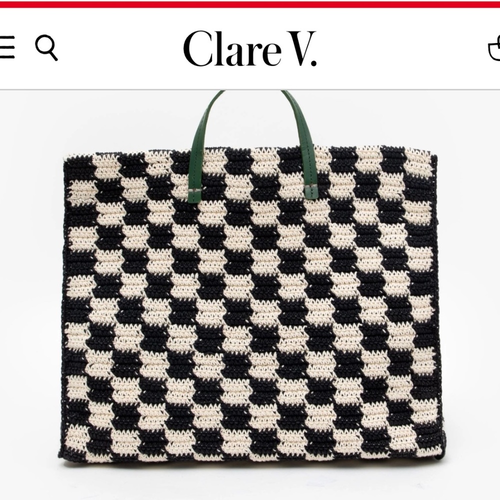 Clare V Black and White Tote